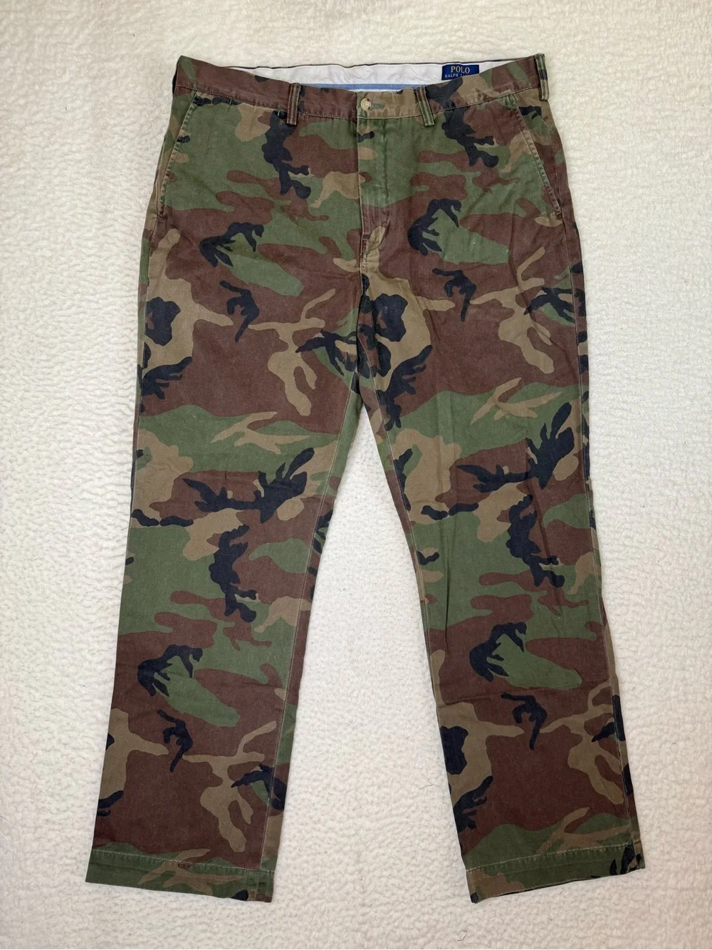 Polo Ralph Lauren Classic Cotton Twill Camo Green Chino Pants Men's Size 38x32 - Picture 2 of 12